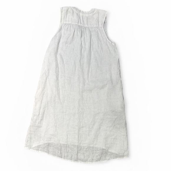 Dylan Linen White Sleeveless Dress with Pockets - Picture 4 of 4